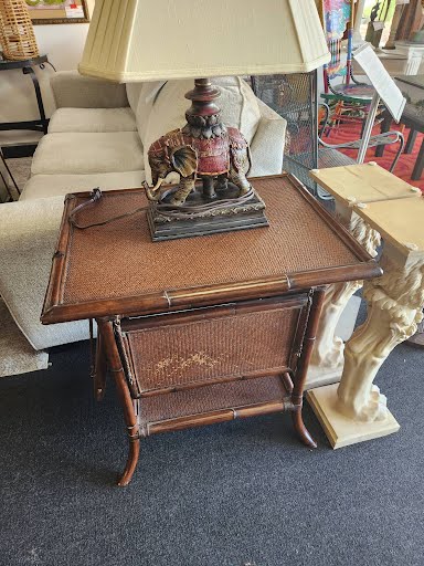Bamboo Accent Table Drop Leaf