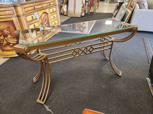 Metal and Glass Sofa Table