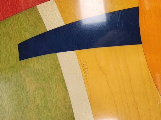 Inlaid Wood Art Oval Signed Coffee Table