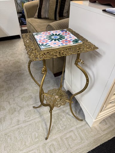 Spanish Tile Brass Pedestal