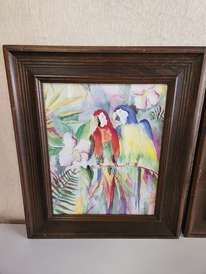 Tropical Parrots Wall Art