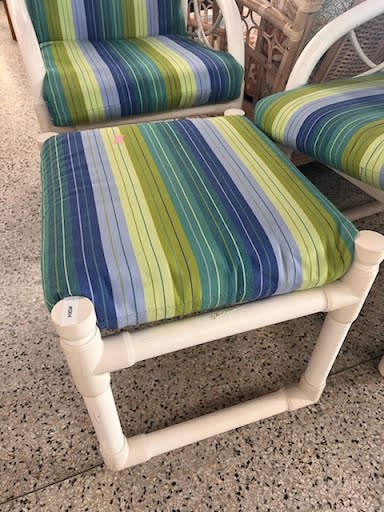 Outdoor 3 Piece Set- PVC Chairs + Ottoman