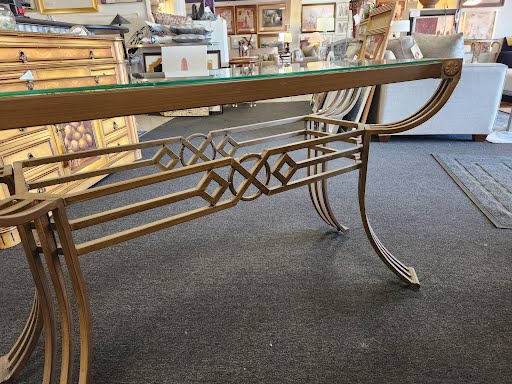 Metal and Glass Sofa Table