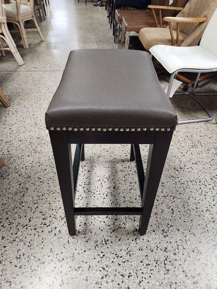 Grey Faux Leather Stools