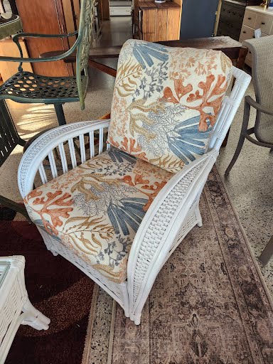 White Rattan Outdoor Chair