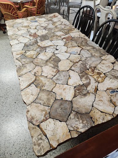 Arhaus Handcrafted Petrified Wood Dining Table