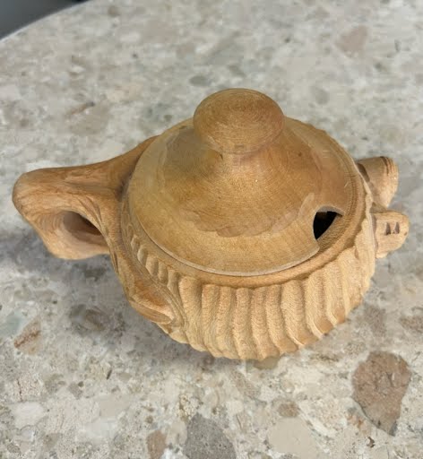 Carved Wood Bowl w. Lid