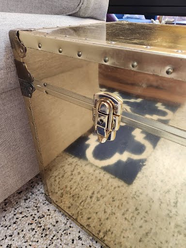 18" Square Brass Trunk/End Table