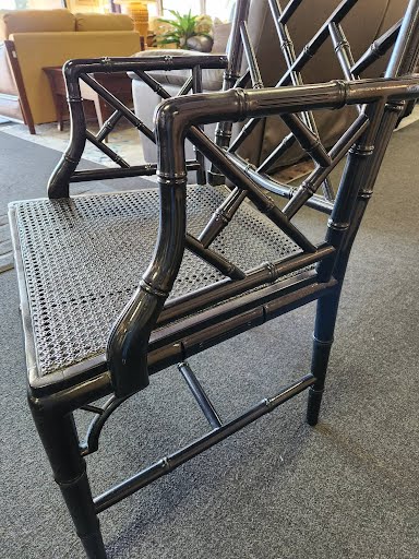 Black Woven Cane Chair