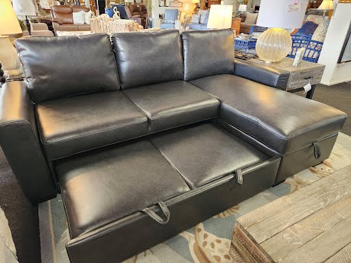 Sleeper Sofa - Charcoal w. Storage Chaise