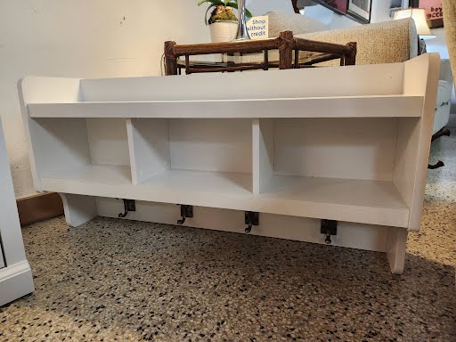 39W" 2pc Storage Bench/Rack Hall Tree - White