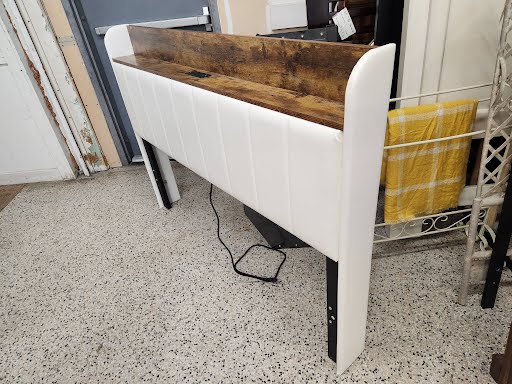 White Vinyl  Queen Headboard