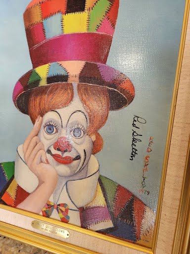 19x23" Crazy Quilt Clown by Red Skelton w. COA Wall Art