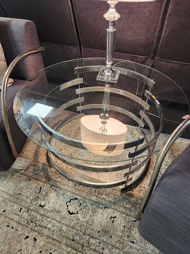 35" Round Glass Top Coffee Table
