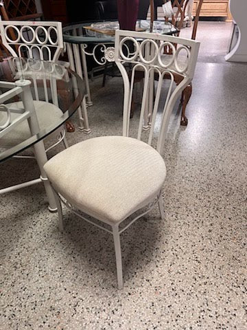 48" Round Glass Top Dining Set w.Four Chairs