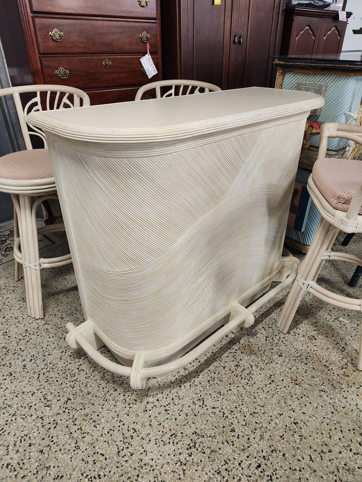 Vintage Bamboo Pencil Reed Bar Table