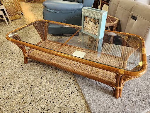 3 PIECES-Bamboo Glass End Tables / Coffee Table Set