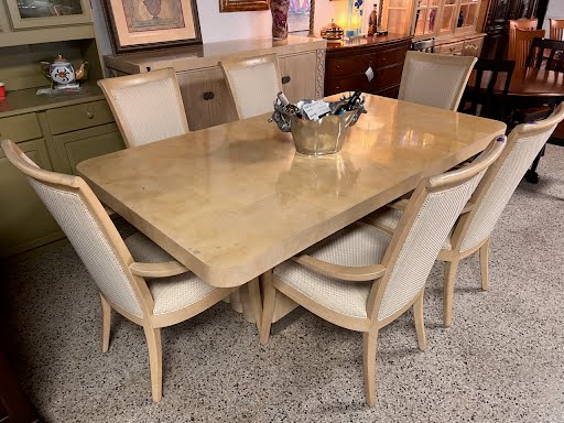 78x44" White Hickory Dining Set