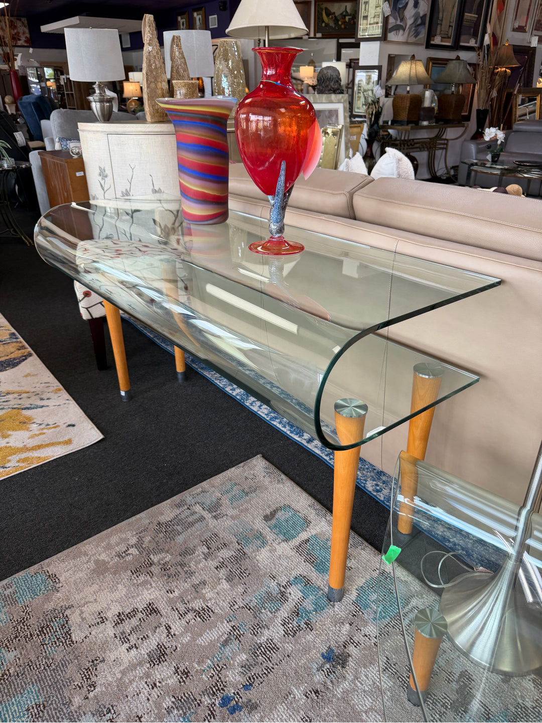 two-tier glass top Sofa Table