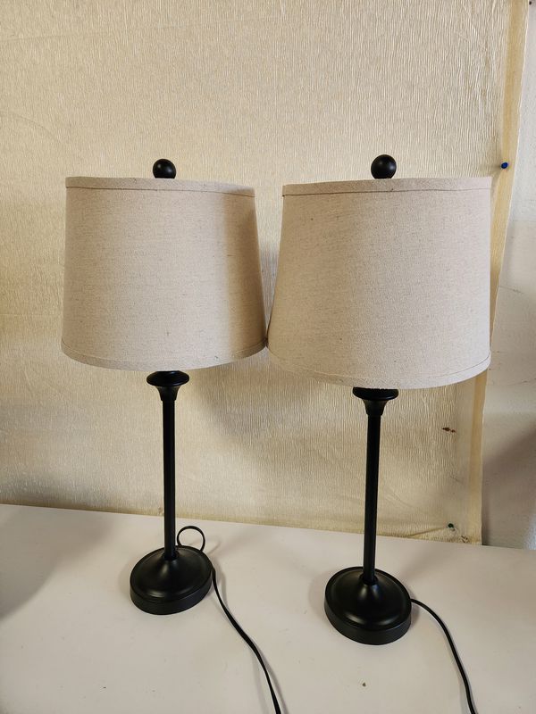 28"H Black Metal Table Lamps