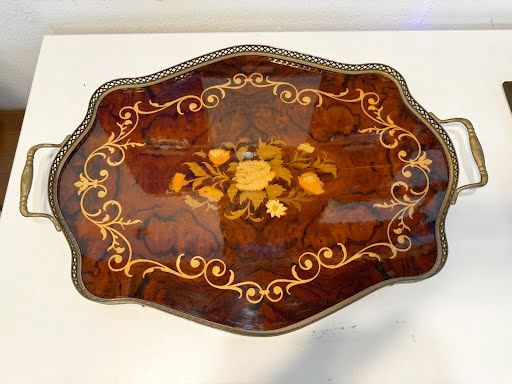 Wood Floral Tray