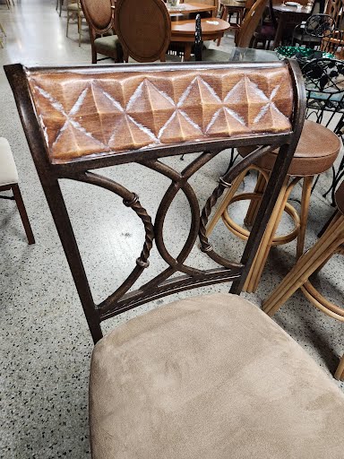 Set of 3 Black Metal Bar Stools