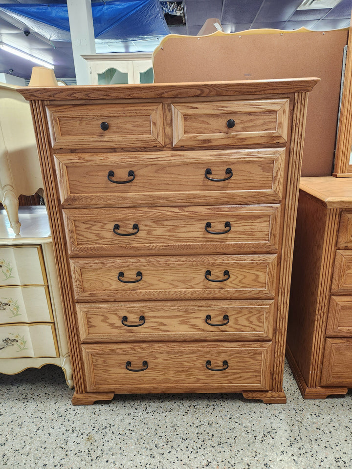 7 Drawer Oak Wood Thornwood High Chest