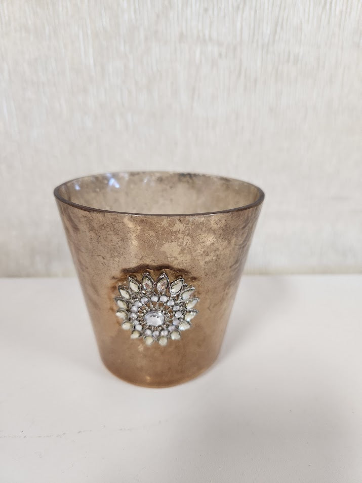 4x4 Gold Antique Candle Holder Home Item