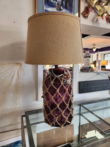 28H" Amber Glass Table Lamps