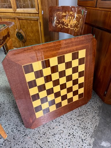 Italian Game Table with 2 Chairs
