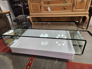 Glass top Clove II White Coffee Table