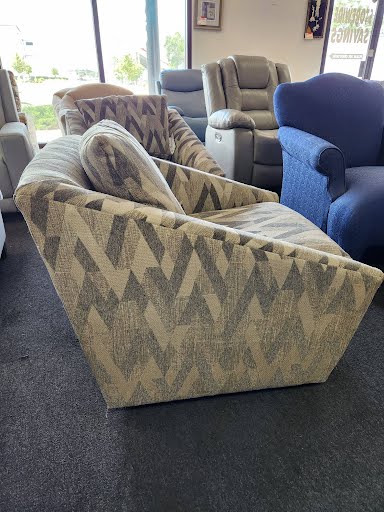 Grey Abstract Pattern Swivel Chair