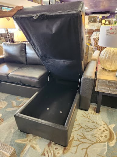 Sleeper Sofa - Charcoal w. Storage Chaise