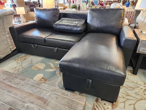 Sleeper Sofa - Charcoal w. Storage Chaise