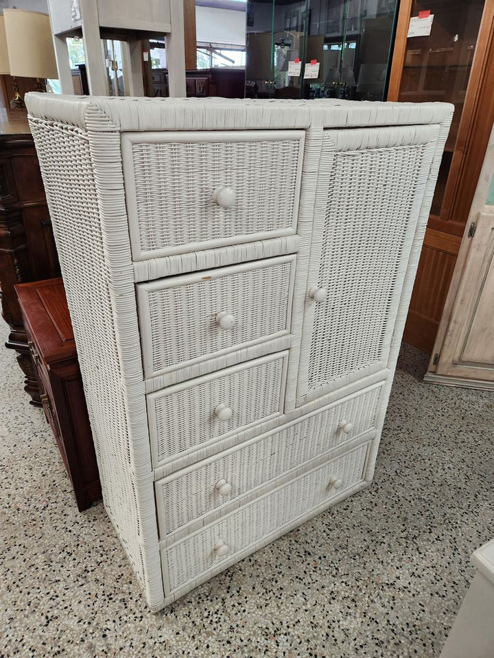 White Wicker Dresser