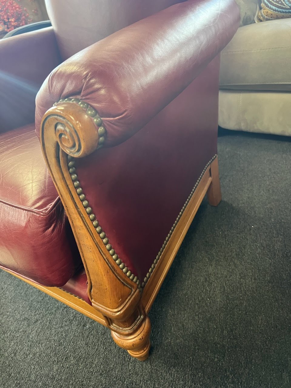 Thomasville Burgundy Leather ArmChair