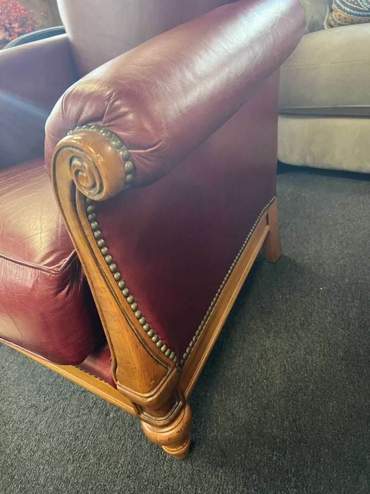 Thomasville Burgundy Leather ArmChair