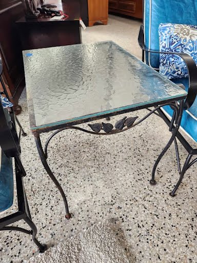 3 Piece Iron Glass Outdoor End & Coffee Tables