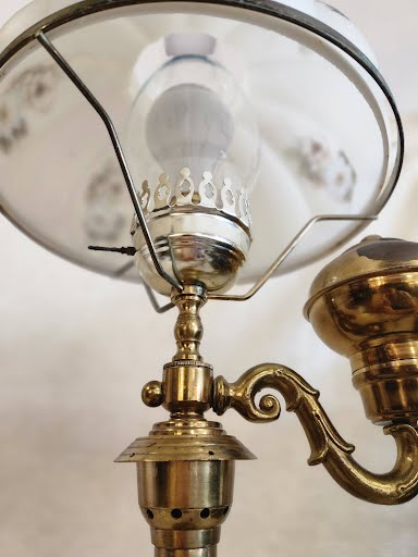 28" Electric Victorian Brass Table Lamp