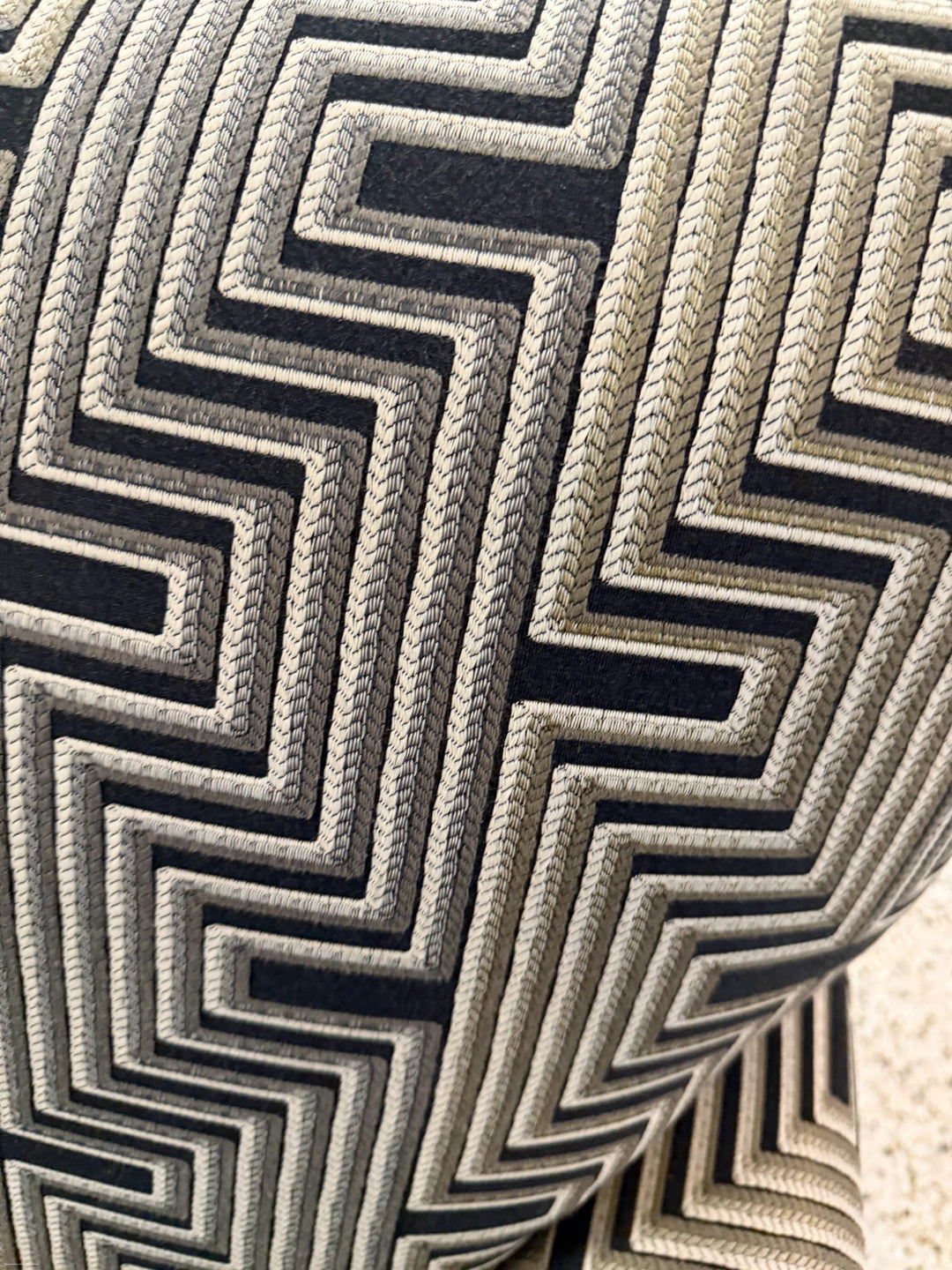 Black/Tan Geometric Pattern Armed Chair
