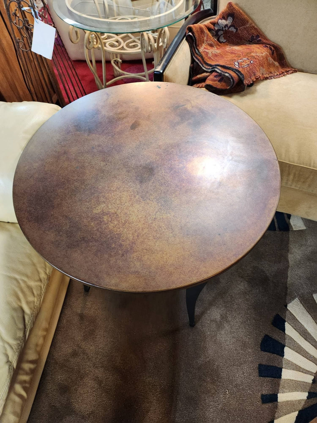 27" round Copper End Table