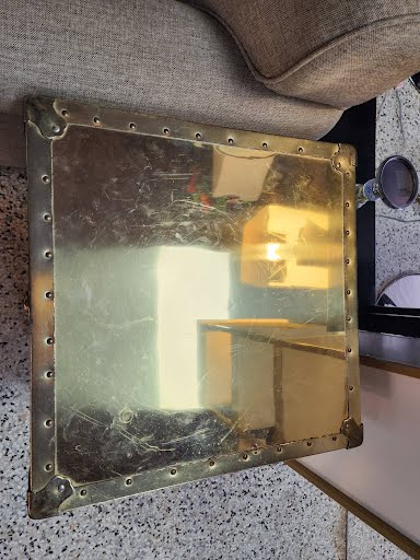 18" Square Brass Trunk/End Table