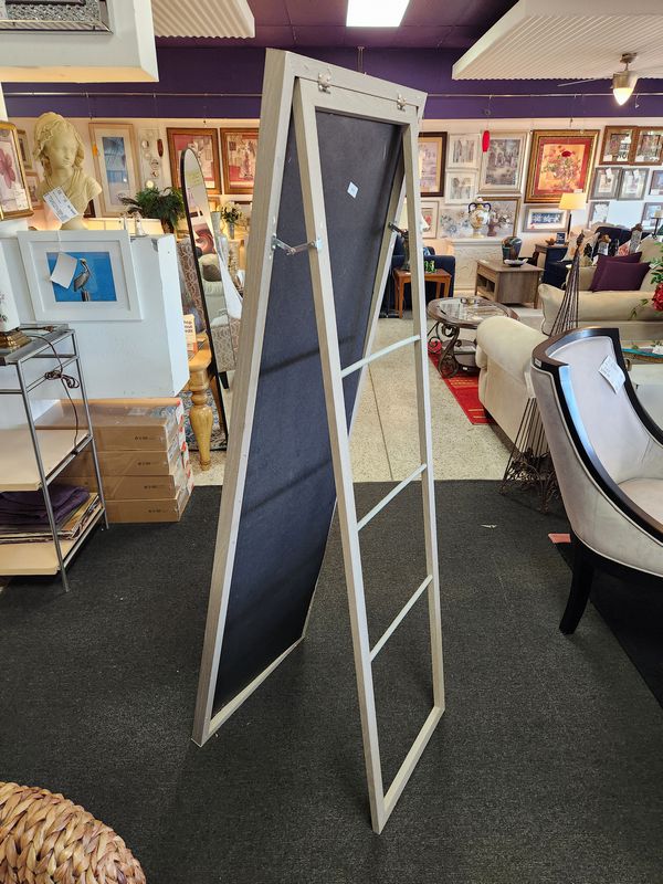 Grey Wash Floor Mirror