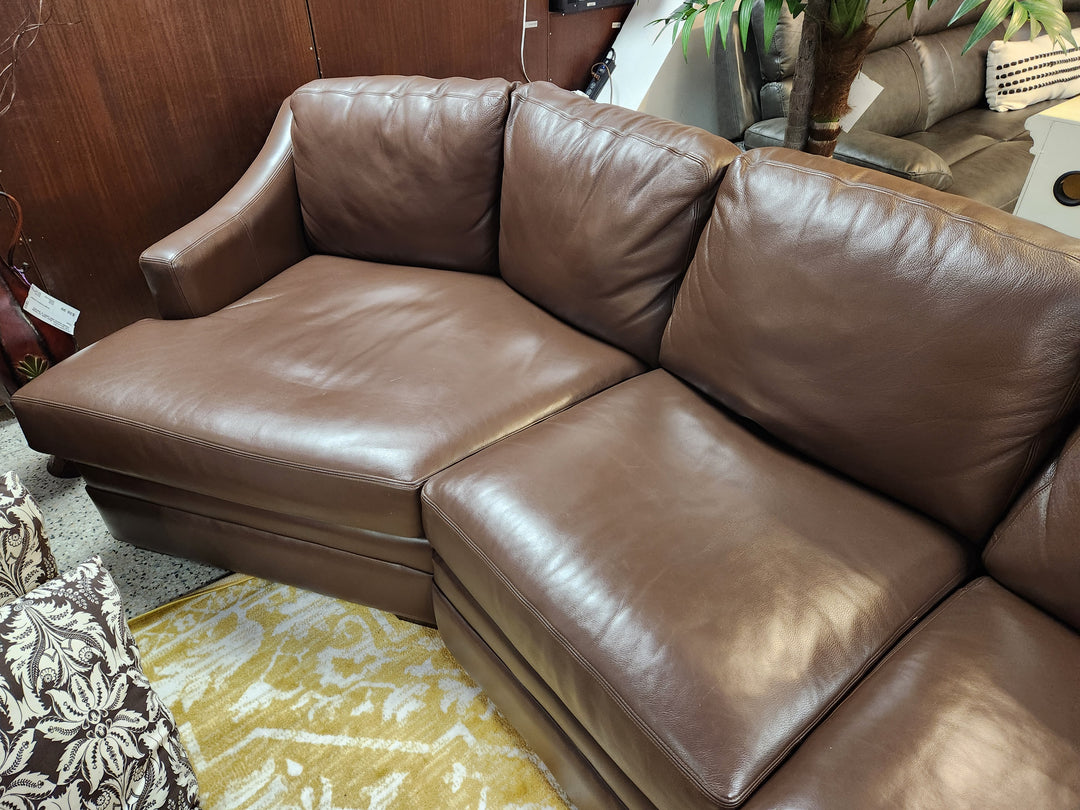 Brown Leather Angle Sleeper