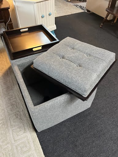 Grey Storage Ottoman