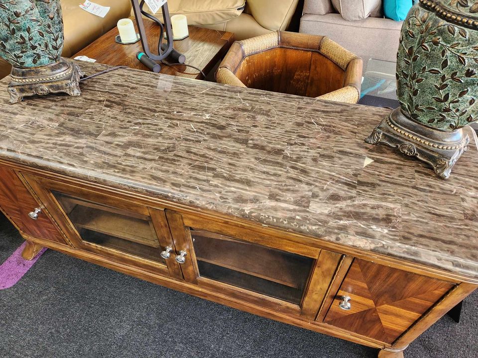 Stone Top Console Table