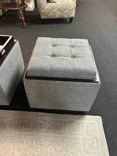 Grey Storage Ottoman