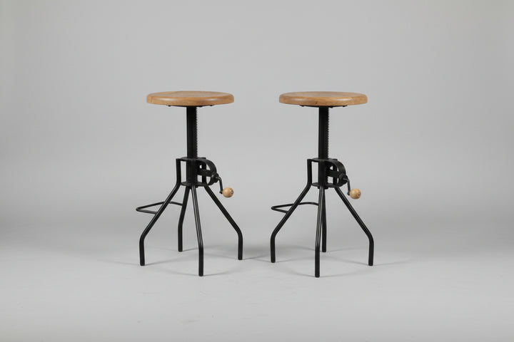 SET OF 2 | Industrial Style Counter Stool
