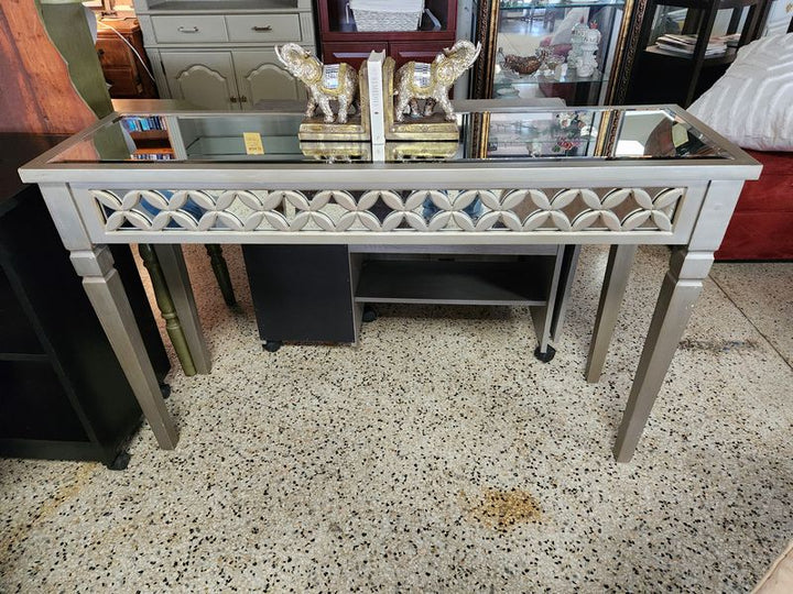 Silver Mirror Top Sofa Table