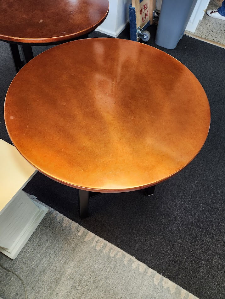 Round Copper Look End Table